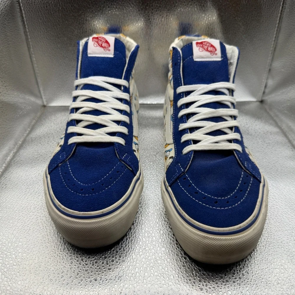 Size 10 Vans Sk8-Hi Sneakers Mens Blue Excellent Disney Donald Duck High Top